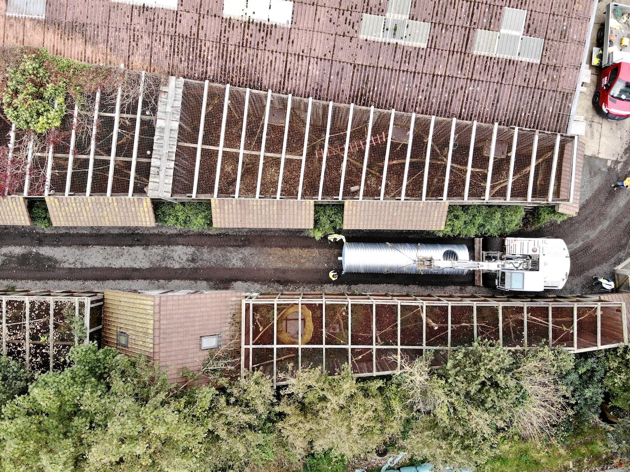 Transport van de waterreservoirs Regenwaterreservoir